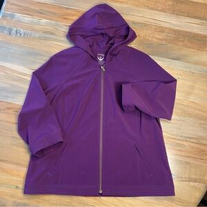 Chico’s Zenergy Purple Zip Front Hoodie Activewear Stretch jacket Sz 2 (…